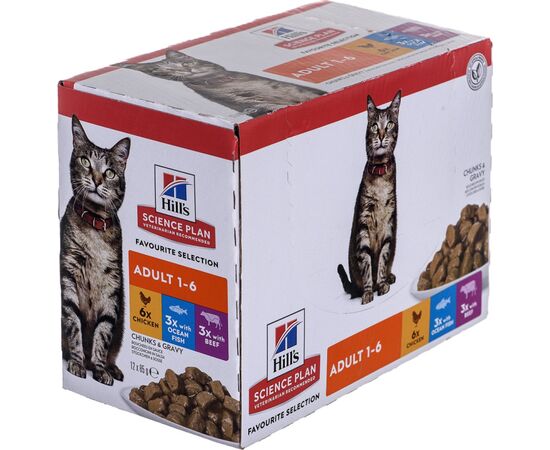 HILL'S FELINE ADULT MULTIPACK CLASSIC - SASZETKA 12X85G