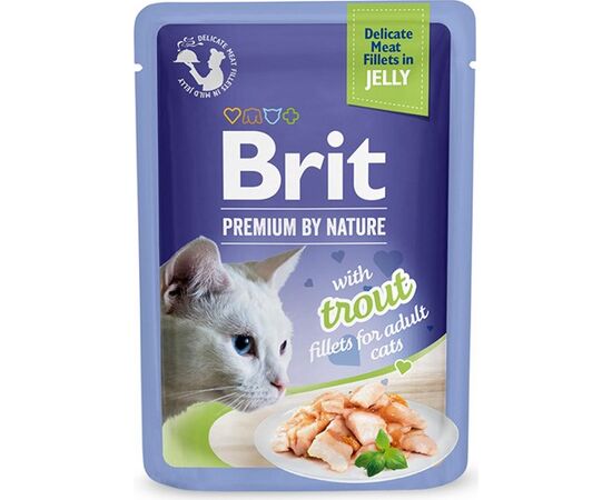 BRIT PREMIUM TROUT FILLETS IN JELLY - WET CAT FOOD - 85G
