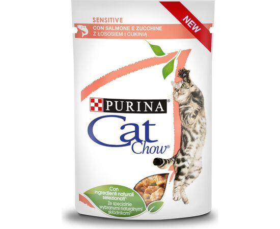 PURINA NESTLE PURINA CAT CHOW SENSITIVE GIG WITH SALMON AND ZUCCHINI IN SAUCE - WET FOOD FOR CATS - 85 G