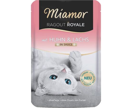 MIAMOR RAGOUT ROYALE CHICKEN AND SALMON IN SAUCE - WET CAT FOOD - 100G