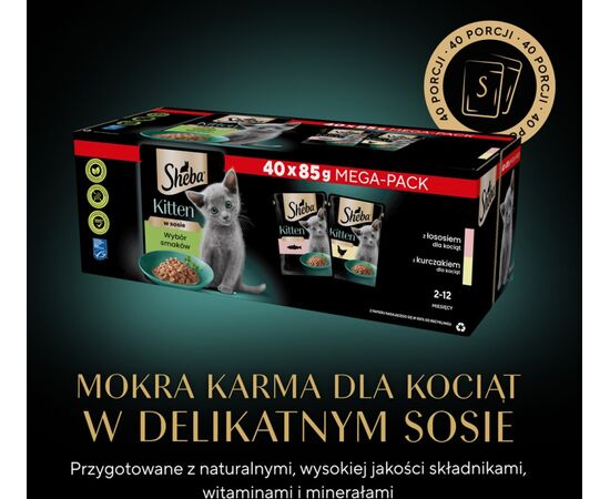 SHEBA KITTEN SELECTION OF FLAVORS IN SAUCE - WET CAT FOOD - 40X85 G