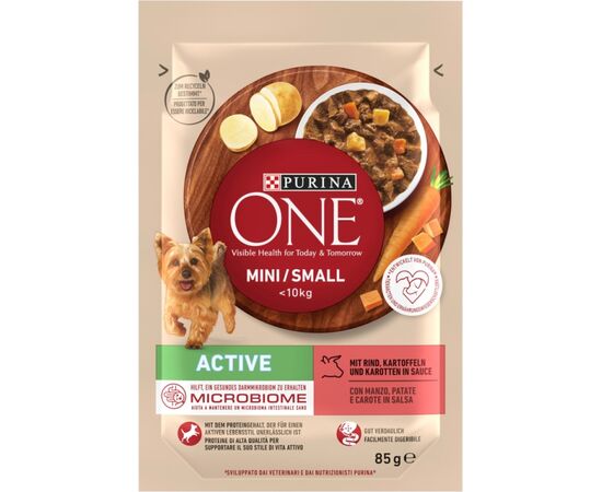 PURINA NESTLE PURINA ONE MINI/SMALL ACTIVE BEEF  - WET DOG FOOD - 85G