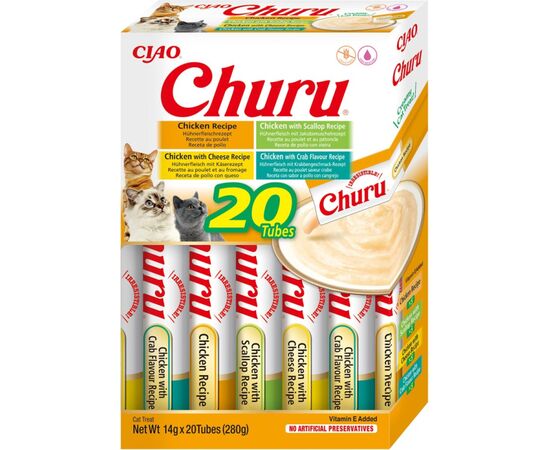INABA CHURU VARIETY BOX CHICKEN - CAT TREATS - 20 X 14G