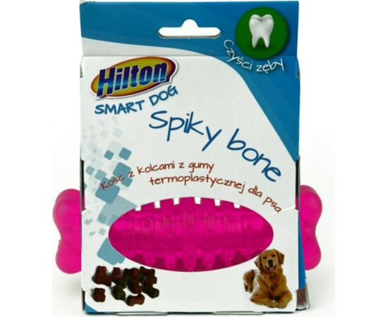 HILTON DOG SPIKY BALL MIX KOLOR KOŚĆ Z KOLCAMI  12CM DLA PSA