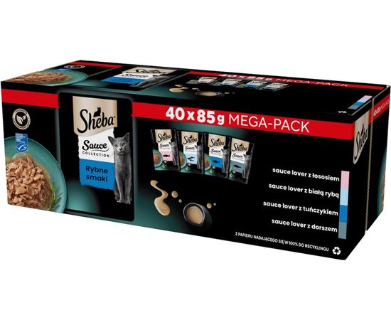 SHEBA SAUCE COLLECTION FISH FLAVORS COLLECTION - WET CAT FOOD - 40X85 G