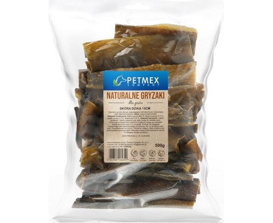 PETMEX SKÓRA DZIKA 15CM - PRZYSMAK DLA PSA - 500G