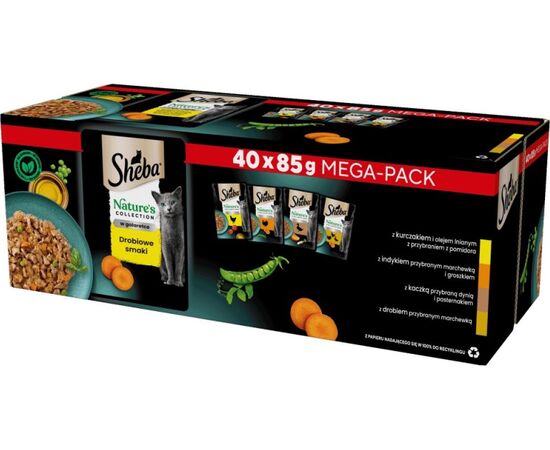 SHEBA NATURE'S COLLECTION DROBIOWE SMAKI W GALARECIE- DRÓB - ADULT- MOKRA KARMA DLA KOTA- 40X85