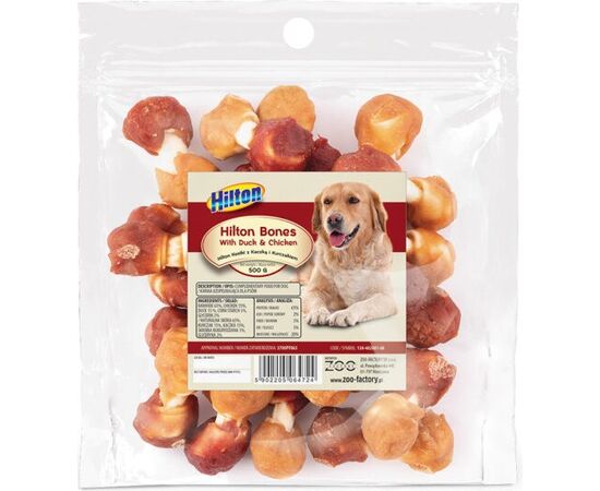 HILTON BONES WITH DUCK AND CHICKEN - DOG CHEW - 500G