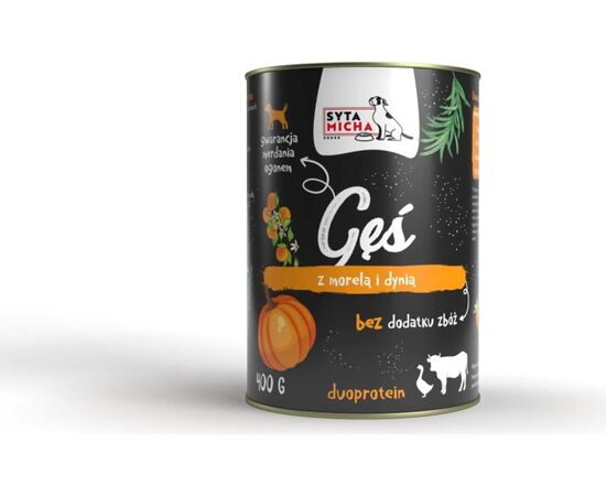 SYTA MICHA GĘŚ Z WOŁOWINĄ MORELĄ I DYNIĄ 400G