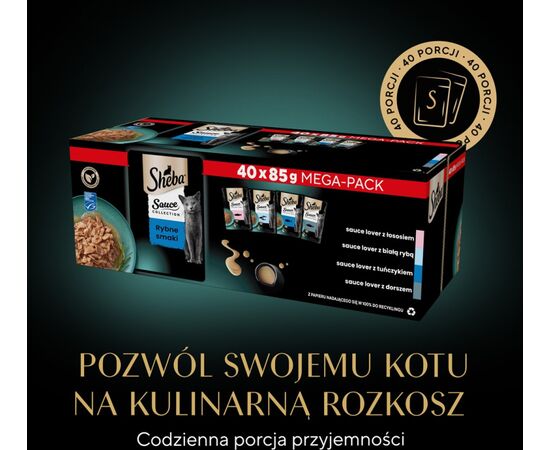 SHEBA SAUCE COLLECTION FISH FLAVORS COLLECTION - WET CAT FOOD - 40X85 G