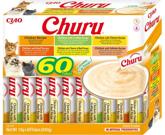 INABA CHURU VARIETY BOX CHICKEN - CAT TREATS - 60 X 14G
