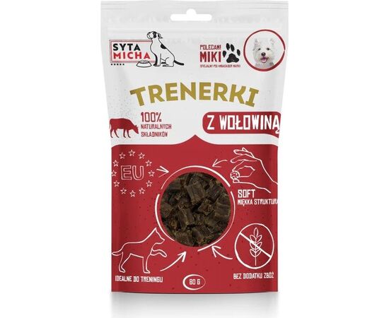 SYTA MICHA TRENERKI  Z WOŁOWINĄ – PRZYSMAK DLA PSA - 80G