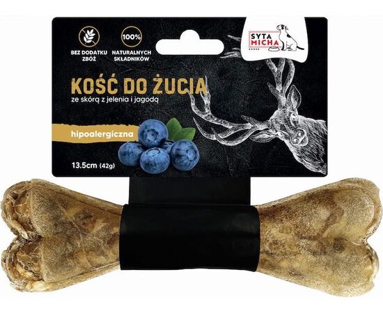 SYTA MICHA DEER SKIN AND BERRY BONE - DOG TREAT - 13.5 CM