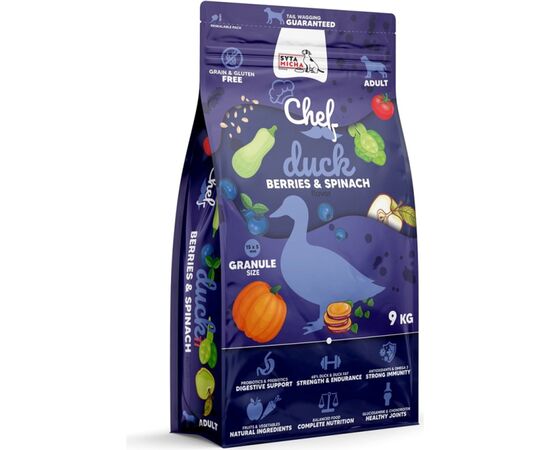 SYTA MICHA CHEF DUCK, BERRIES AND SPINACH - DRY DOG FOOD - 9KG