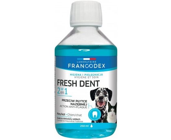 FRANCODEX FRESH DENT - PŁYN DO HIGIENY JAMY USTNEJ DLA PSÓW I KOTÓW 250 ML