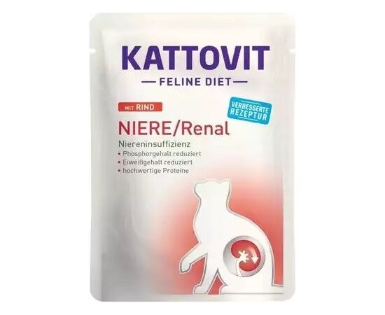 KATTOVIT SASZ  NIERE/RENAL WOŁOWINA 85G DLA KOTA