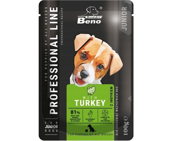 SUPER BENEK SUPER BENO JUNIOR TURKEY - WET DOG FOOD - 100 G