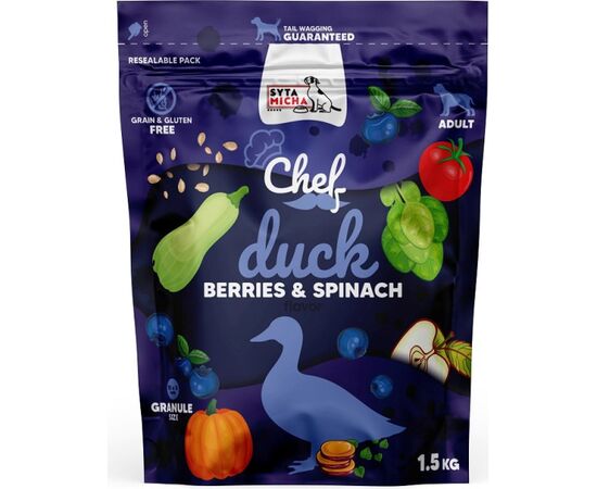 SYTA MICHA CHEF DUCK, BERRIES AND SPINACH - DRY DOG FOOD - 1,5KG