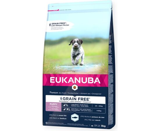 EUKANUBA PUPPY LARGE BREED GRAIN FREE OCEAN FISH - DRY DOG FOOD - 3KG