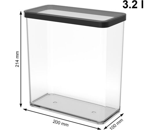 ROTHO POJEMNIK NA PRZYSMAKI WYSOKI 3.2L LOFT TRANSPARENTNY/CZARNY