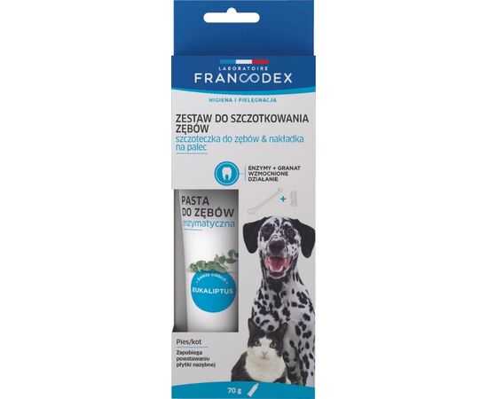 FRANCODEX TOOTHBRUSH AND TOOTHPASTE FOR DOG AND CAT - 70G