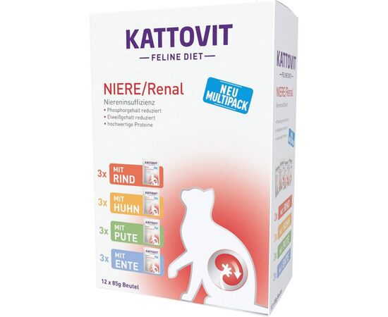 KATTOVIT FELINE DIET NIERE/RENAL - WET CAT FOOD - 12 X 85G