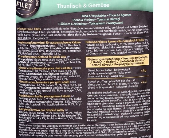 MIAMOR CATS MOIST FOOD TUNA WITH VEGETABLES 100 G