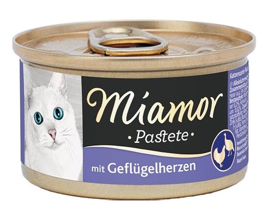 MIAMOR PASZTET MIĘSNY DLA KOTA SERCA DROBIOWE 85G