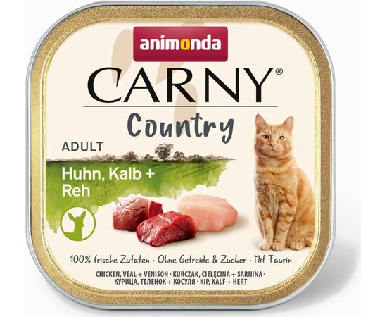 ANIMONDA CARNY COUNTRY CHICKEN, VEAL + VENISON - WET CAT FOOD - 100 G
