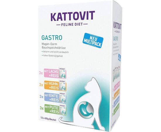 KATTOVIT FELINE DIET GASTRO - WET CAT FOOD - 12 X 85G
