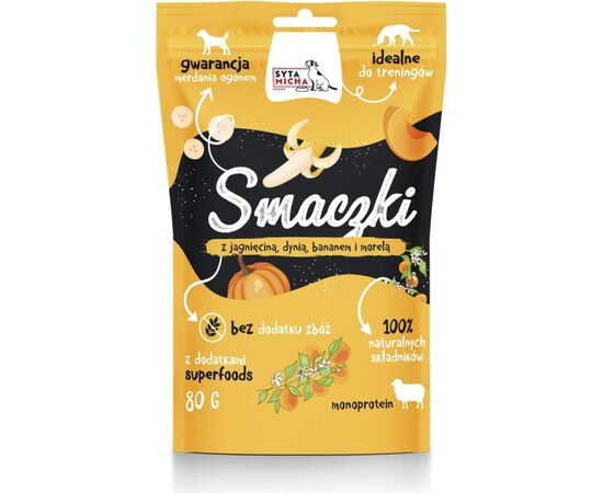 SYTA MICHA TREATS WITH LAMB, PUMPKIN, BANANA AND APRICOT - DOG TREAT - 80G
