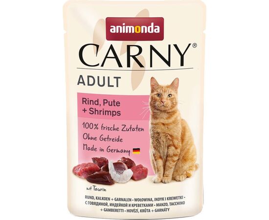 ANIMONDA CARNY ADULT BEEF, TURKEY AND SHRIMPS - WET CAT FOOD - 85G