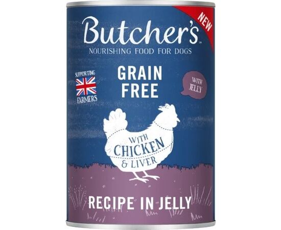 BUTCHER'S ORIGINAL RECIPE IN JELLY MIX SMAKÓW Z WĄTRÓBKĄ LUB NERKAMI KAWAŁKI W GALARETCE KARMA DLA PSA 6 X 400G