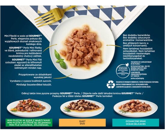 PURINA NESTLE PURINA  GOURMET PERLE DUCK, TURKEY, LAMB, TUNA - WET CAT FOOD - 12X85 G