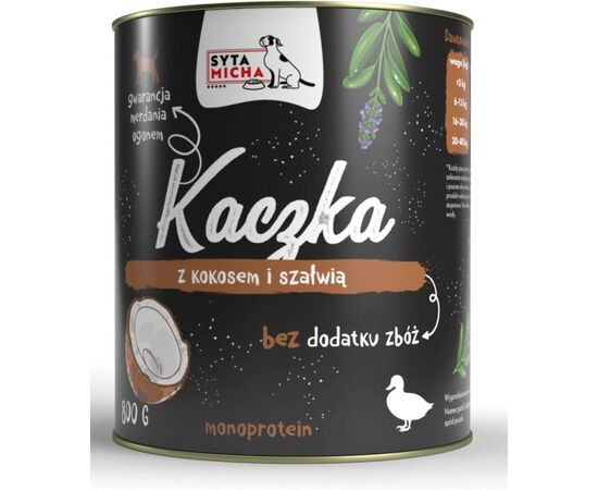 SYTA MICHA DUCK WITH COCONUT AND SAGE - WET DOG FOOD - 800G