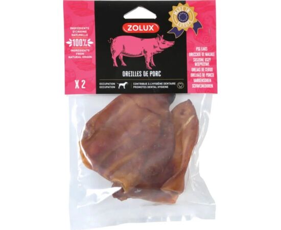 ZOLUX DRIED PORK EAR - DOG TREAT - 2 X 80G