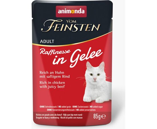 ANIMONDA VOM FEINSTEN ADULT RAFFINESSE IN JELLY RICH IN CHICKEN WITH BEEF - WET FOOD FOR CATS - 85G