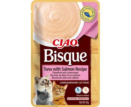 INABA CIAO BISQUE TUNA WITH SALMON - CAT TREATS - 12 X 40G