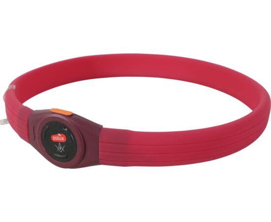 ZOLUX BIVOUAK LED SILICONE RED - DOG COLLAR - 30-60 CM