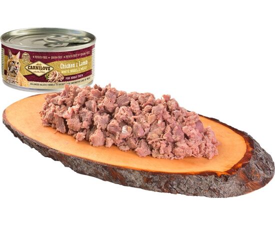 CARNILOVE CAT CHICKEN & LAMB WHITE MUSCLE MEAT – WET FOOD FOR CATS – 100 G