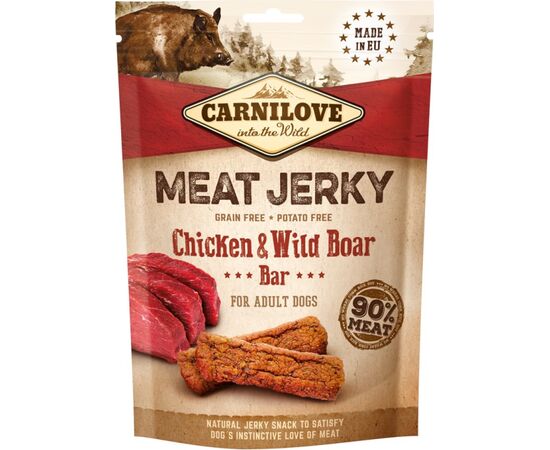 CARNILOVE MEAT JERKY CHICKEN WITH WILD BOAR - DOG SNACK - 100 G