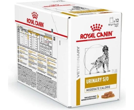 ROYAL CANIN URINARY S/O MODERATE CALORIE WET DOG FOOD CHUNKS IN SAUCE 12X100 G