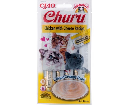 INABA CHURU CHICKEN WITH CHEESE - CAT TREATS - 4X14 G