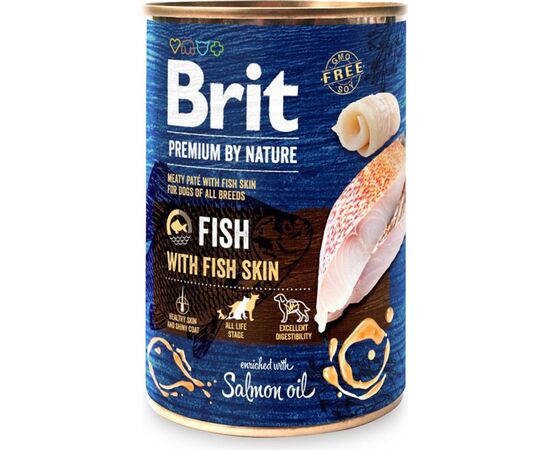 BRIT PREMIUM BY NATURE - FISH&FISH SKIN - MOKRA KARMA DLA PSA -400G
