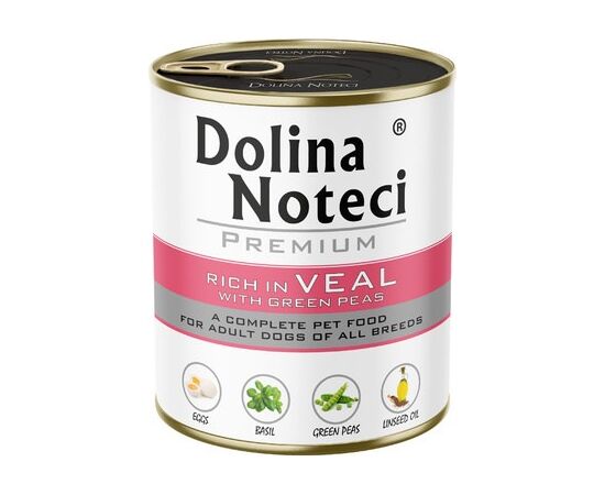 DOLINA NOTECI PREMIUM RICH IN VEAL WITH GREEN PEAS – WET DOG FOOD – 800G