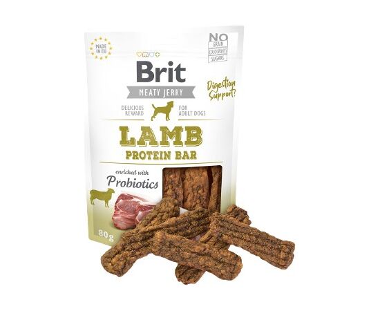 BRIT JERKY LAMB PROTEIN BAR - LAMB - DOG SNACK - 80 G