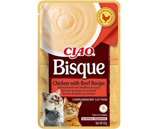 INABA CIAO BISQUE CHICKEN WITH BEEF - CAT TREATS - 12 X 40G