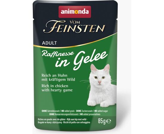 ANIMONDA VOM FEINSTEN ADULT RAFFINESSE IN JELLY RICH IN CHICKEN WITH GAME - WET CAT FOOD - 85 G