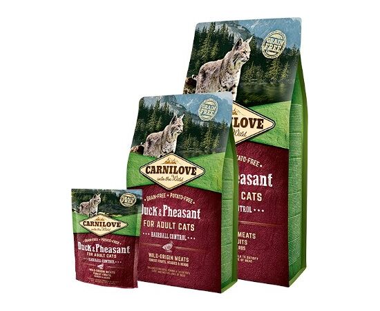 CARNILOVE CAT HAIRBALL CONTROL DUCK AND PHEASANT - DRY CAT FOOD - 400 G