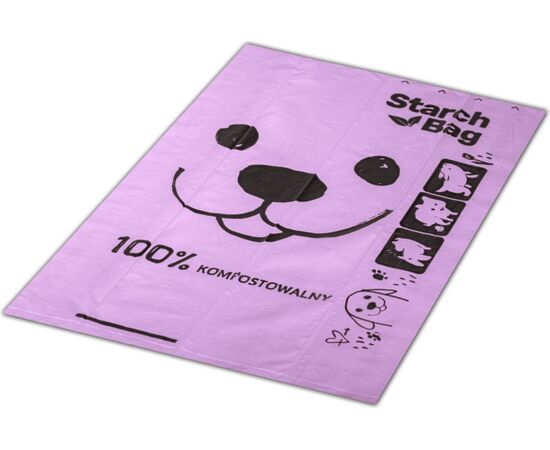 STARCH BAG STARCHBAG BIO COMPOSTABLE POOP BAGS LILAC – 8X15 PCS